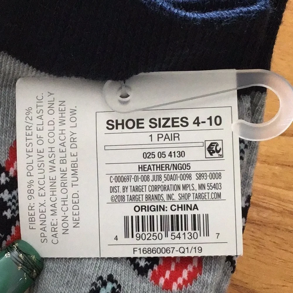 Patriotic Stars and Stripes Guitars Crew Socks - NWT